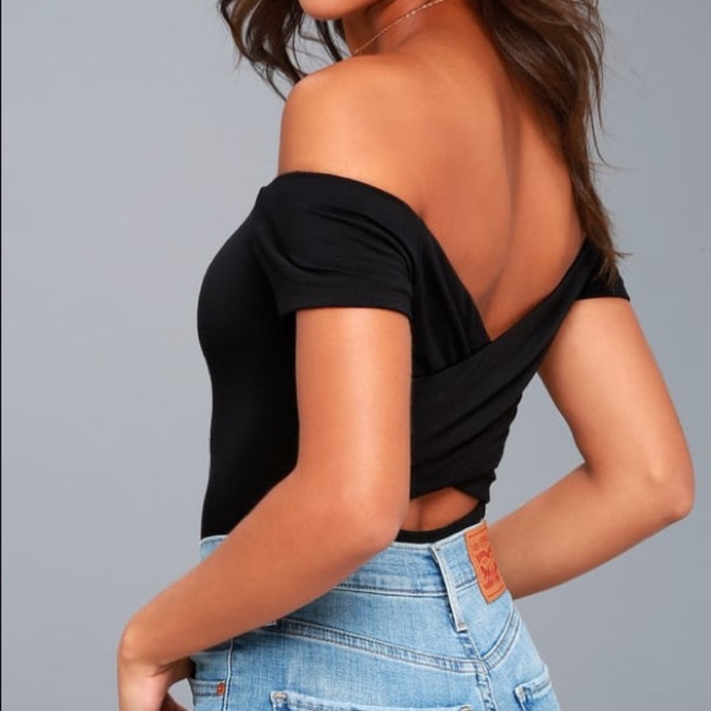 Off the Shoulder Black Bodysuit